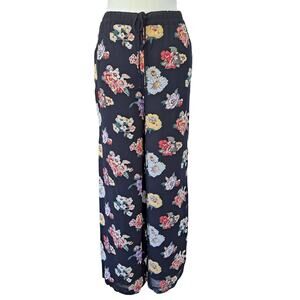 Vintage Dorothy Schoelen Wide Leg Soft  Pants Floral Print Size 4 Palazzo